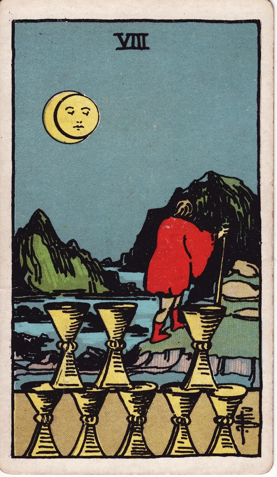ไพ่ แปดถ้วย (Eight of Cups)