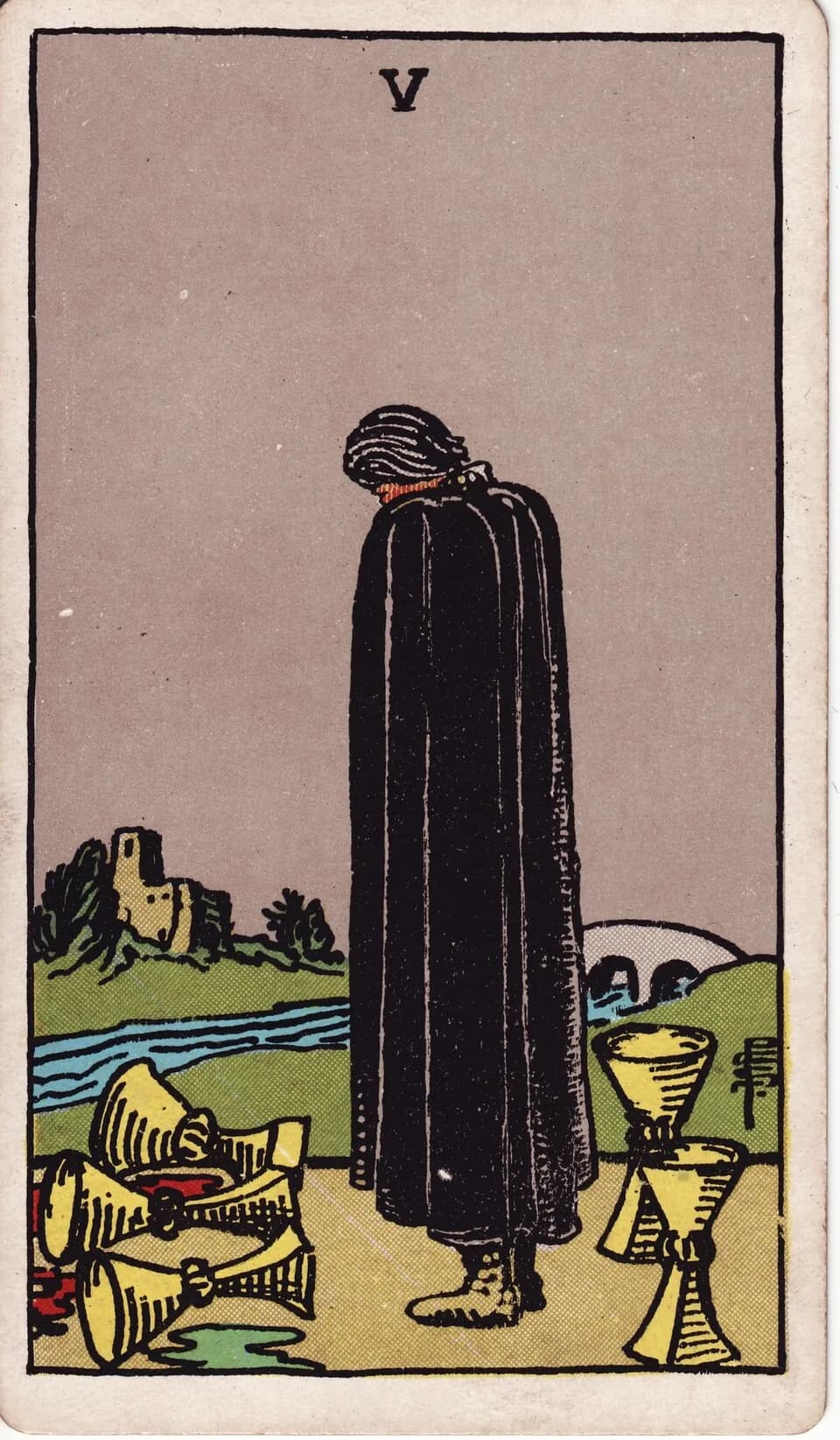 ไพ่ ห้าถ้วย (Five of Cups)