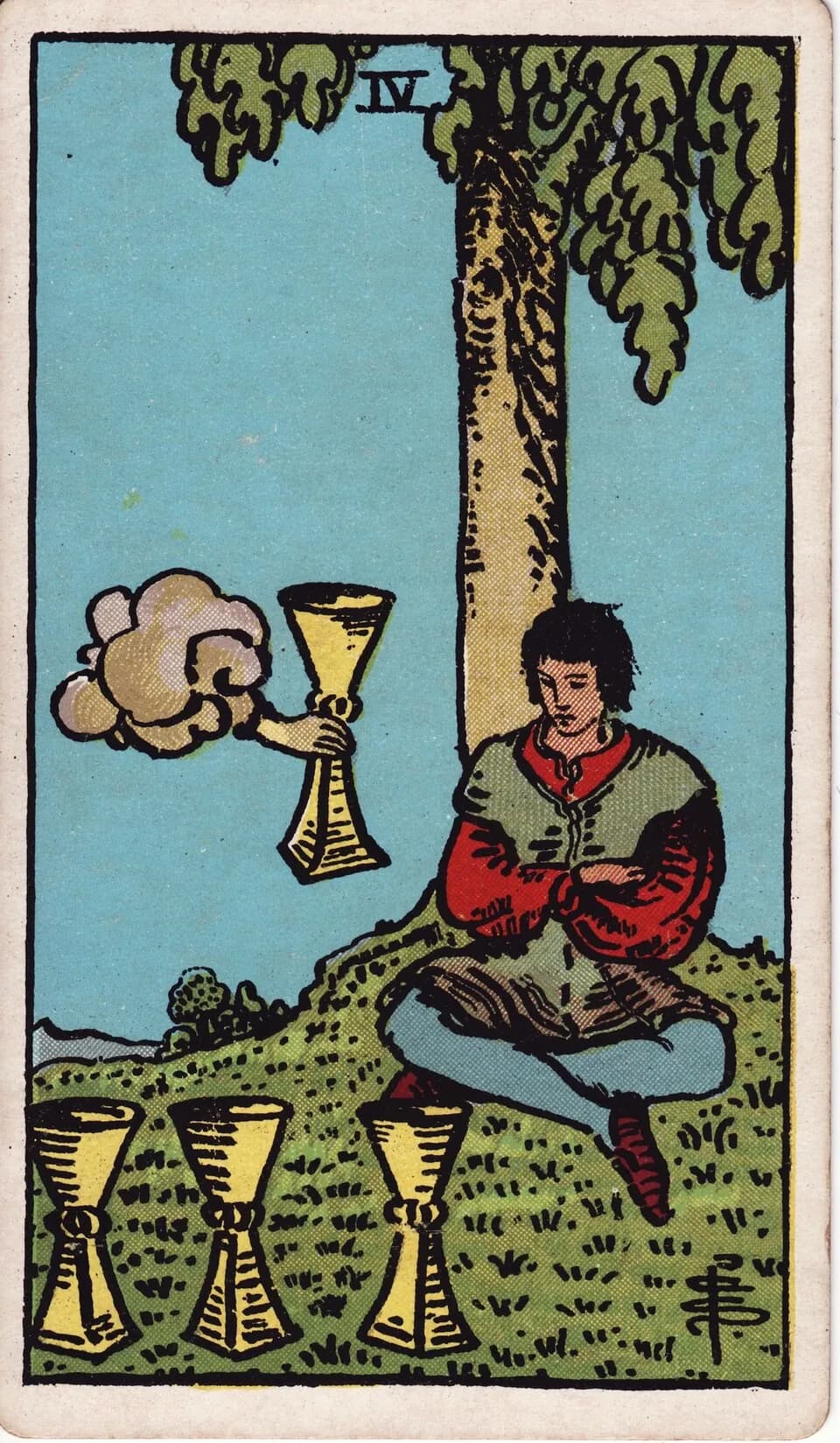 ไพ่ สี่ถ้วย (Four of Cups)