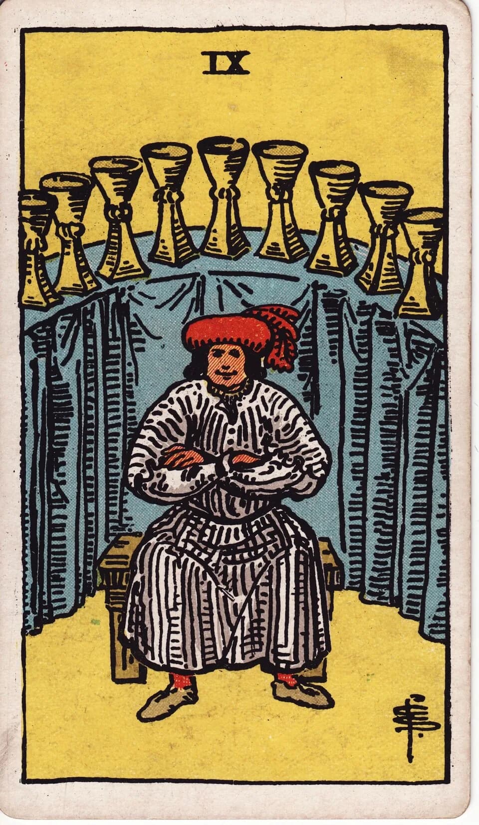 ไพ่ เก้าถ้วย (Nine of Cups)