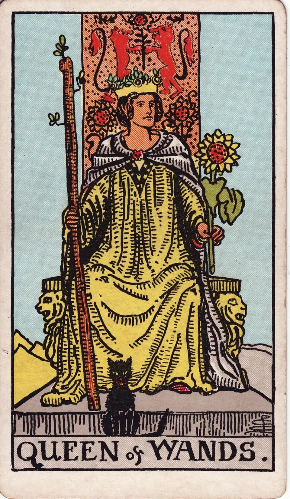 ไพ่ ราชินีไม้เท้า (Queen of Wands)