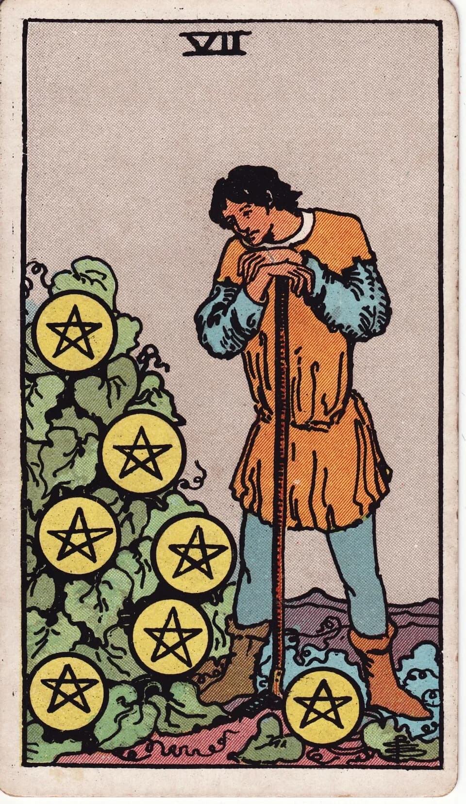 ไพ่ เจ็ดเหรียญ (Seven of Pentacles)