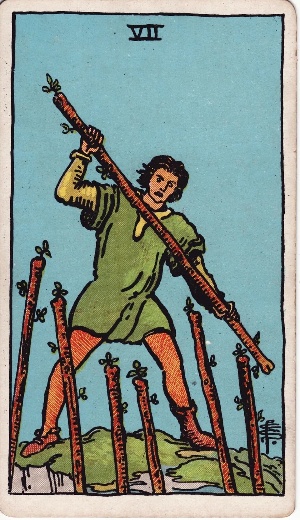 ไพ่ เจ็ดไม้เท้า (Seven of Wands)