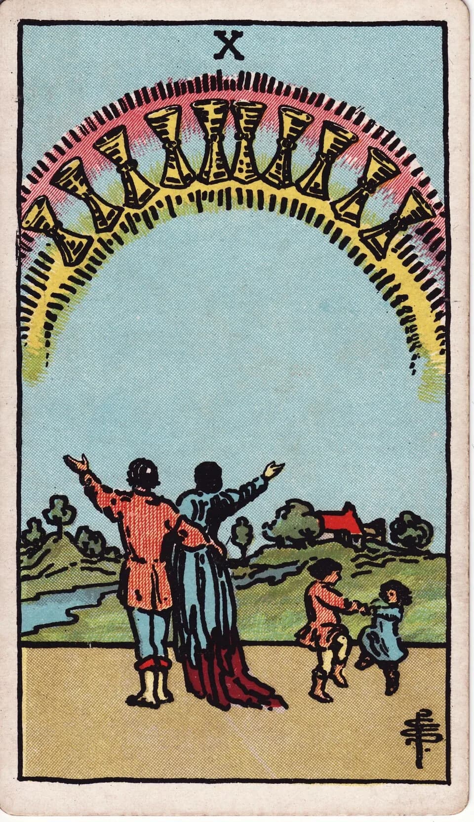 ไพ่ สิบถ้วย (Ten of Cups)
