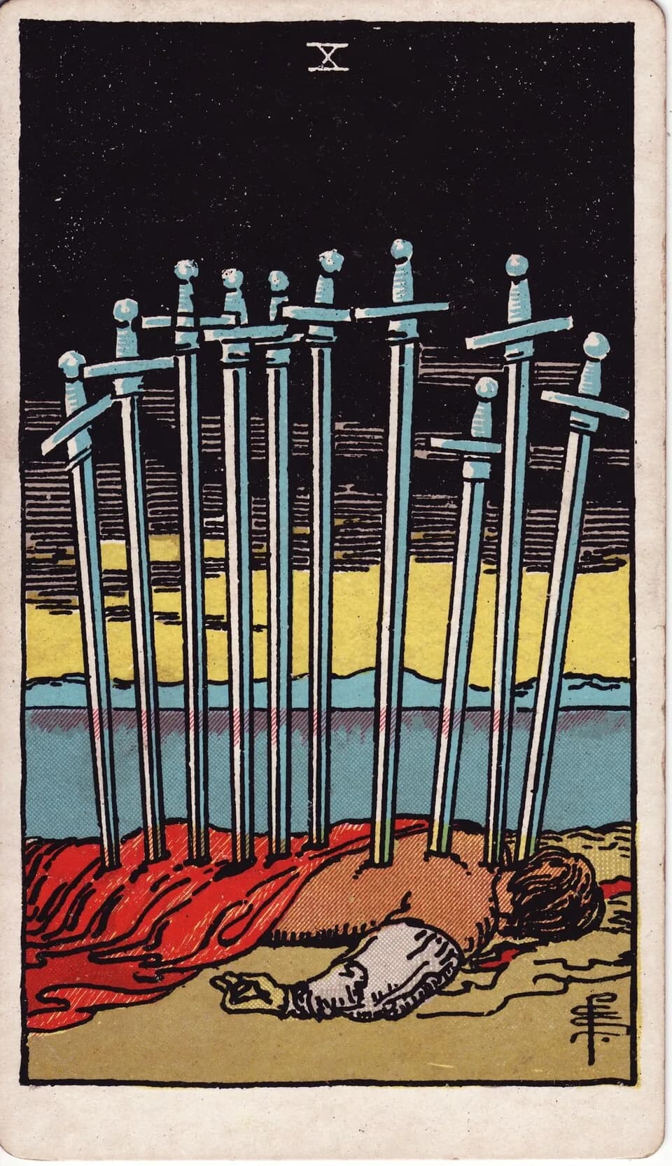 ไพ่ สิบดาบ (Ten of Swords)