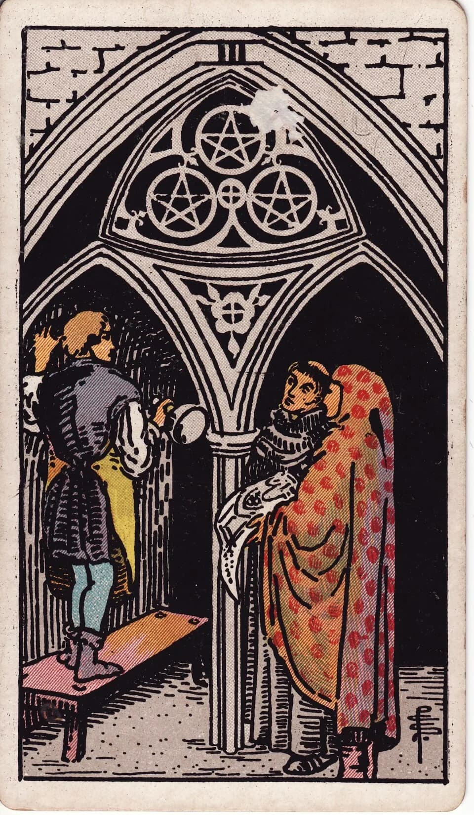 ไพ่ สามเหรียญ (Three of Pentacles)