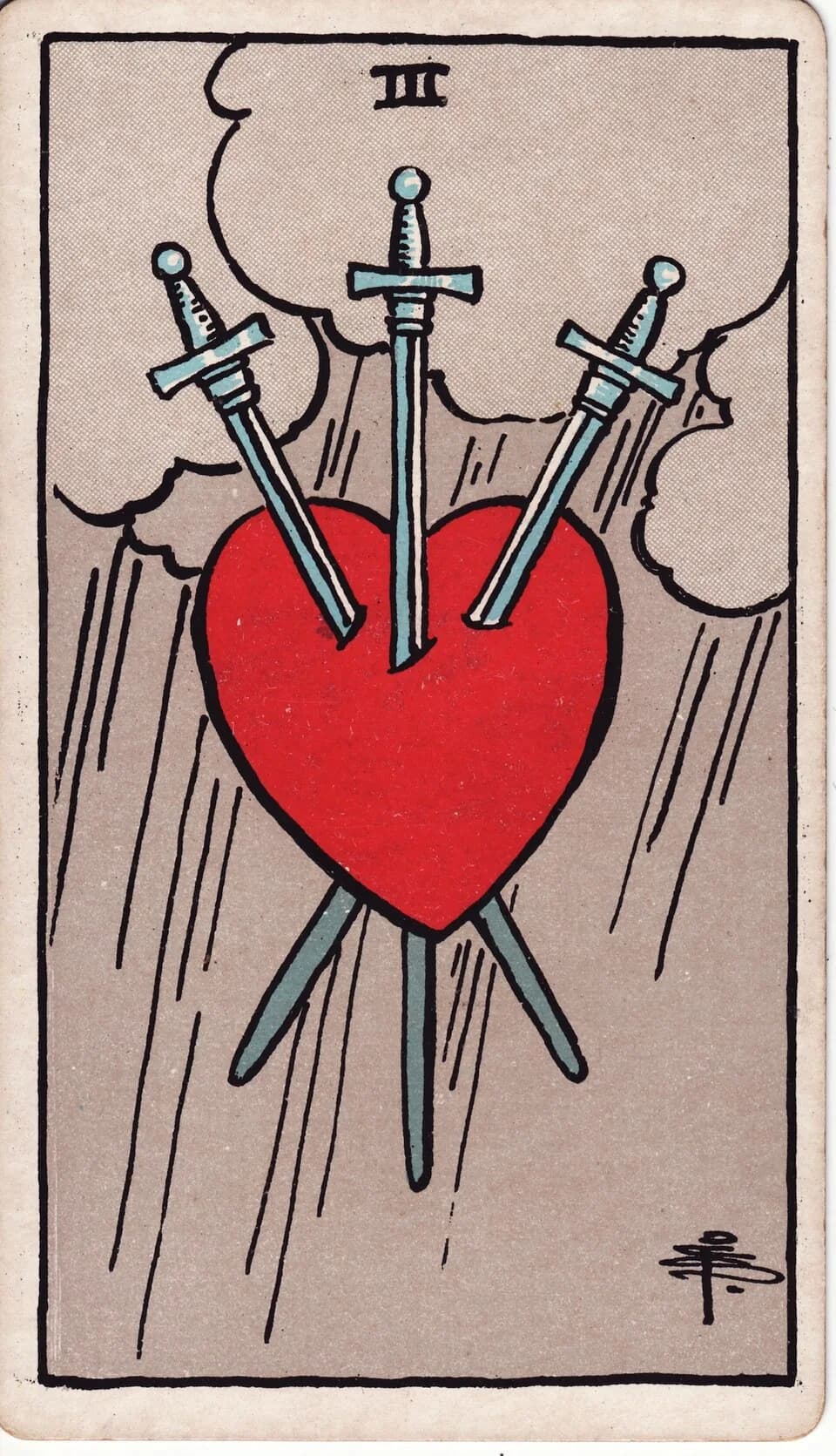ไพ่ สามดาบ (Three of Swords)