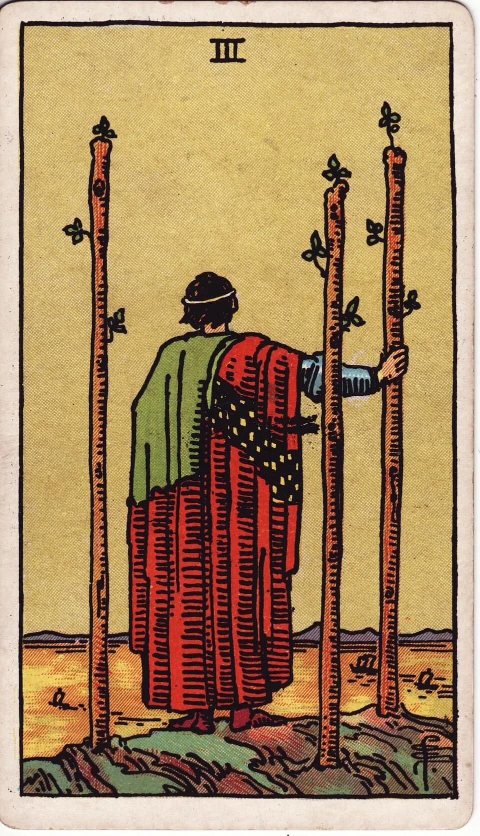 ไพ่ สามไม้เท้า (Three of Wands)