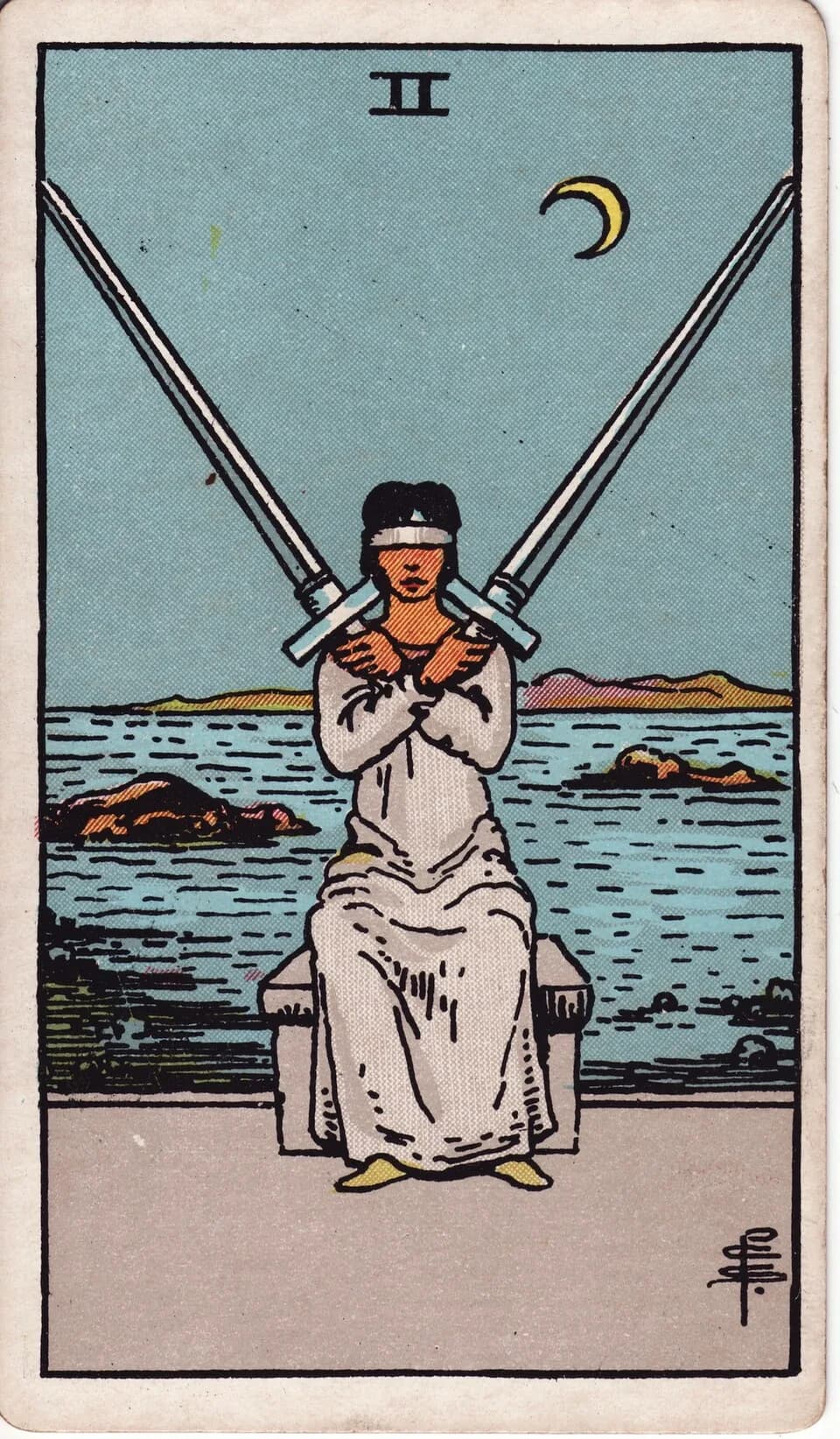 ไพ่ สองดาบ (Two of Swords)